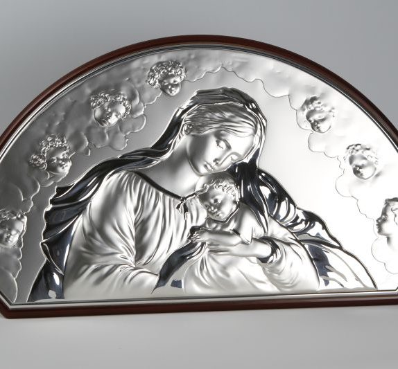 Virgin Mary with baby half circle icon (big)