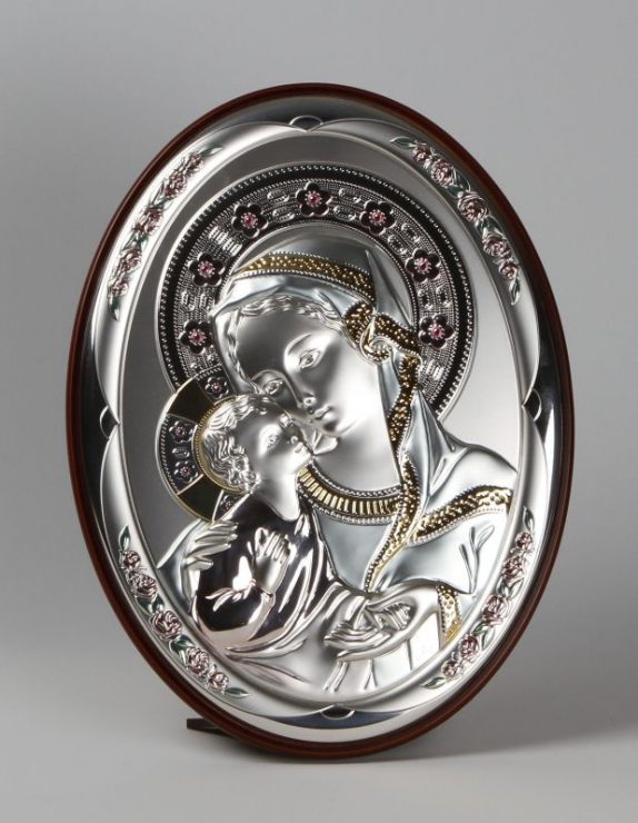 Western Virgin Mary oval icon
