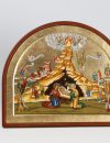 Nativity half circle wood