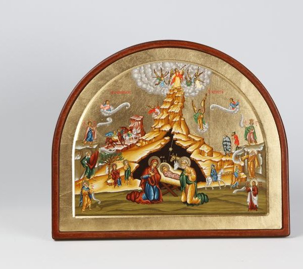 Nativity half circle wood 1