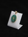 Green oval Eilat stone with normal cross