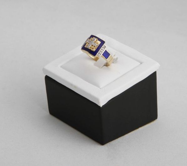 Enamel ring Jerusalem cross – 14K 1