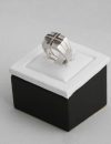 Black and White Dia ring with cross - 14K