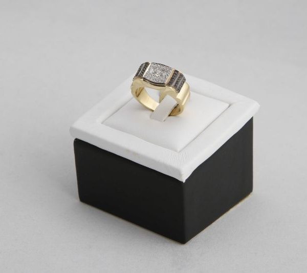 Black and white ring with yellow – 14K 1