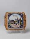 Square Bethlehem plate with wood frame