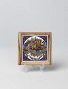 Square Jerusalem plate with wood frame