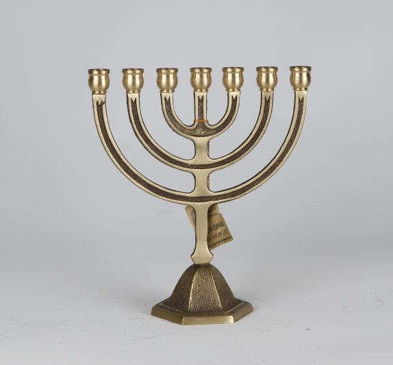 Round Menorah with Hexagonal base big (3 Sizes)