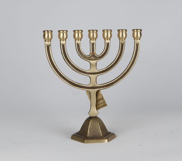 Round Menorah with Hexagonal base big (3 Sizes) 1