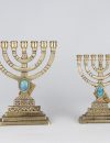 Round Menorah with Eilat stone big (2 Sizes)