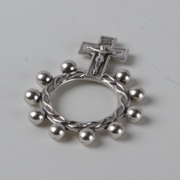 Metal finger rosary with cross 1