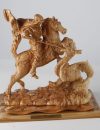 St. George olive wood statute