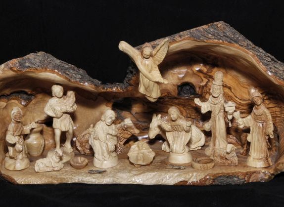 Zacharia nativity set with bark