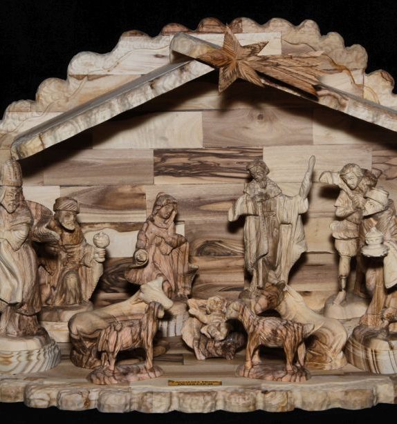 Zacharia artist made natural nativity set