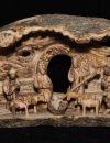 Big natural Bark faceless Nativity set