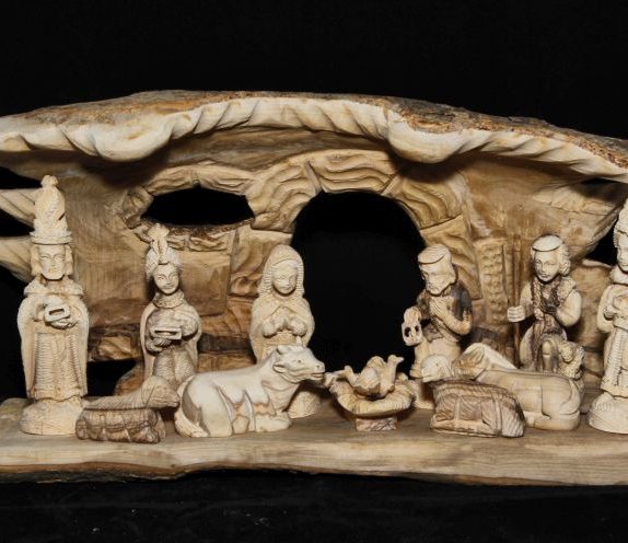 Natural Bark nativity set